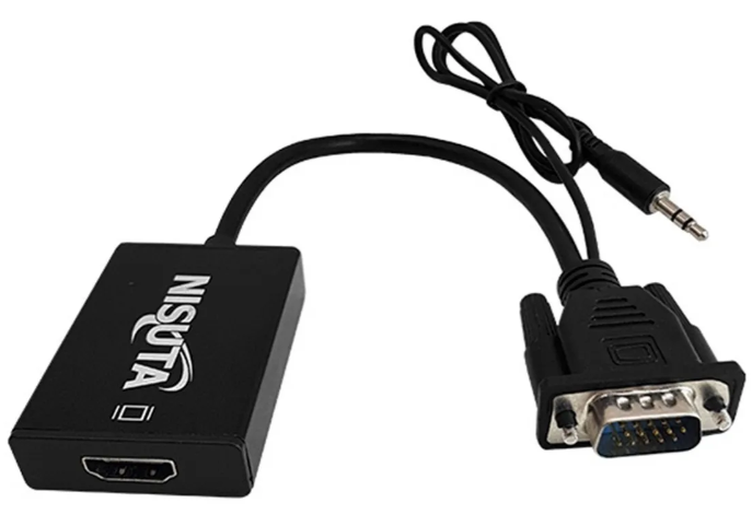 Conversor Vga + Audio 3.5mm A Hdmi 1080p Con Cable Nisuta